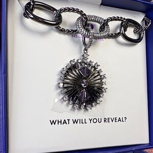 Elegant Silver and Purple Pendant Necklace